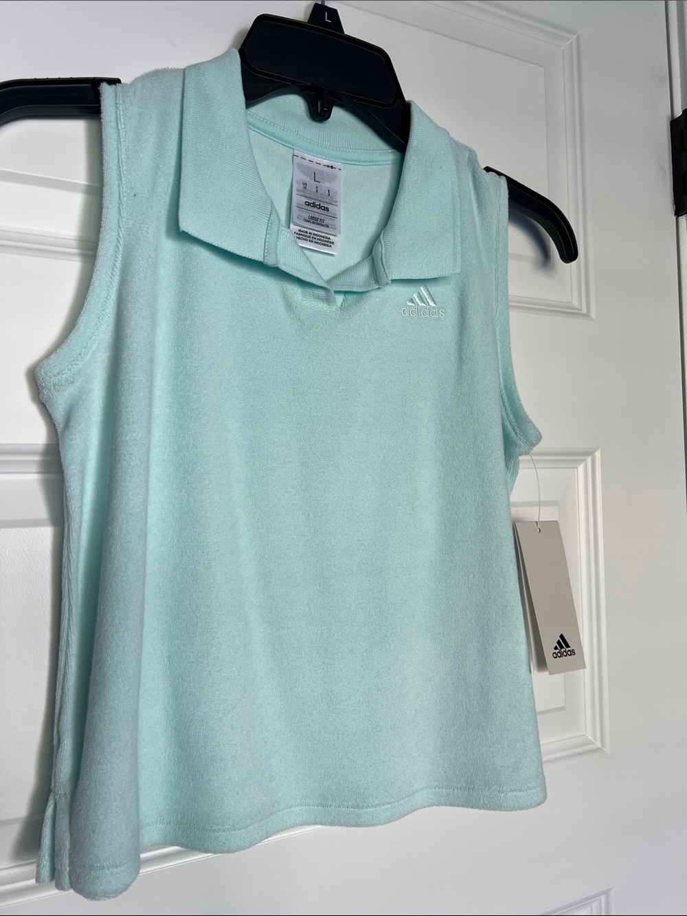 adidas Mint Green Sleeveless Polo Tank Top